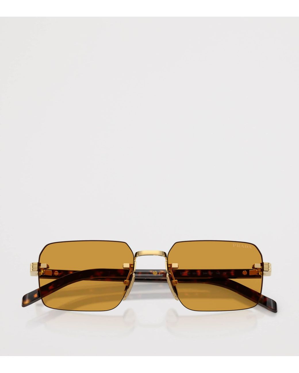 Prada Metallic Rimless Rectangle Sunglasses for men