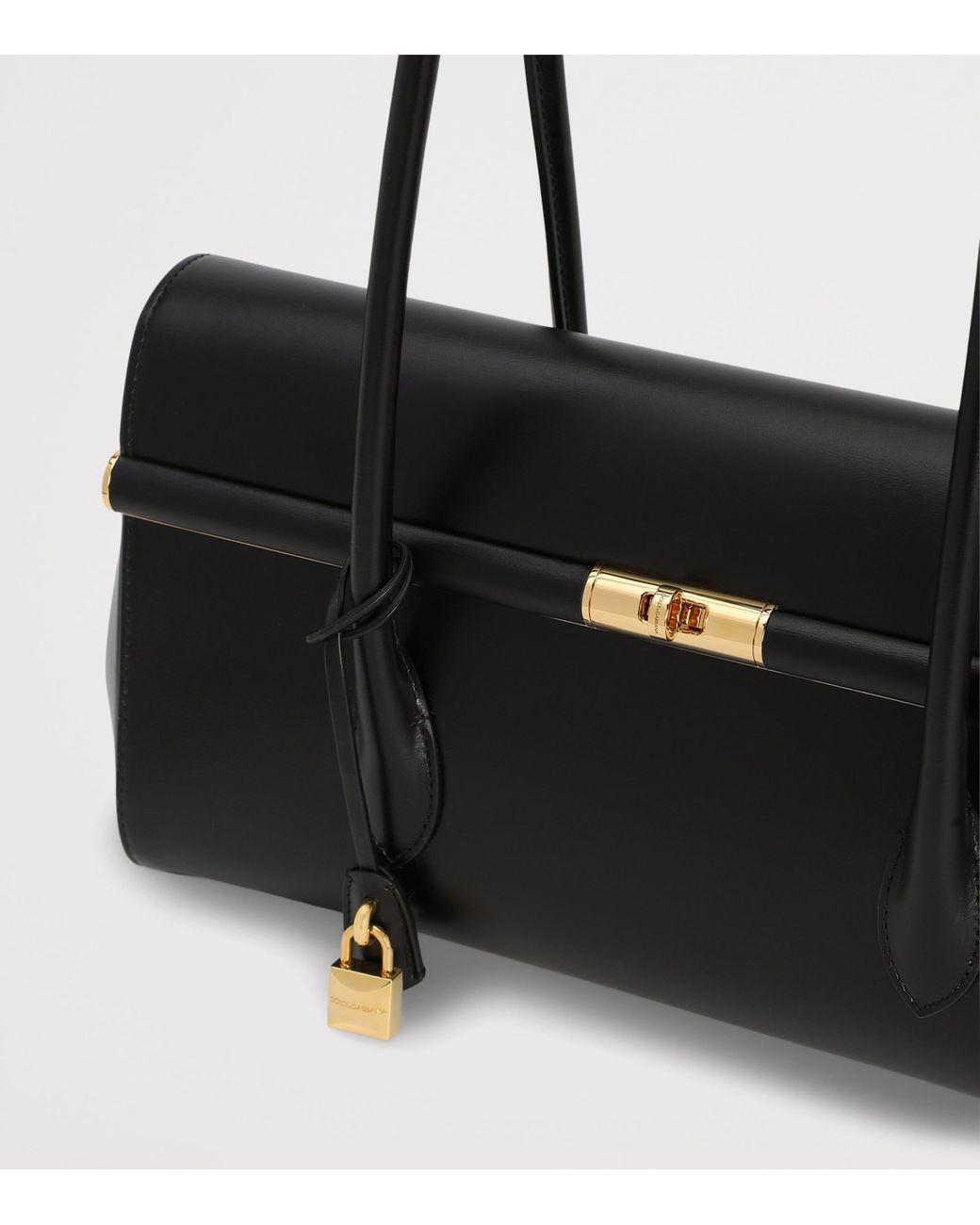 Dolce & Gabbana Black Palmellato Calfskin Marlene Shoulder Bag