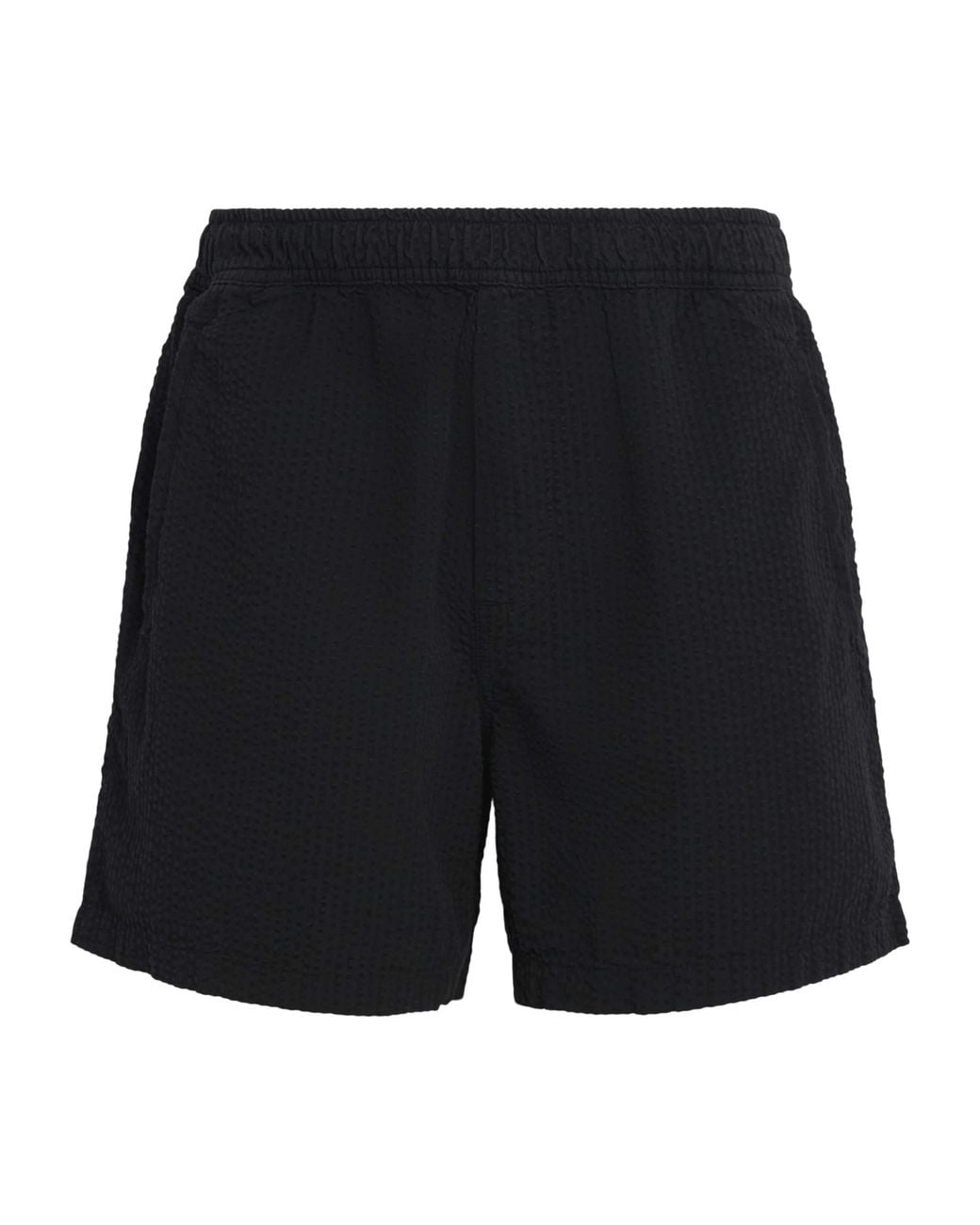 Wax London Black Cotton Seersucker Mescal Shorts for men