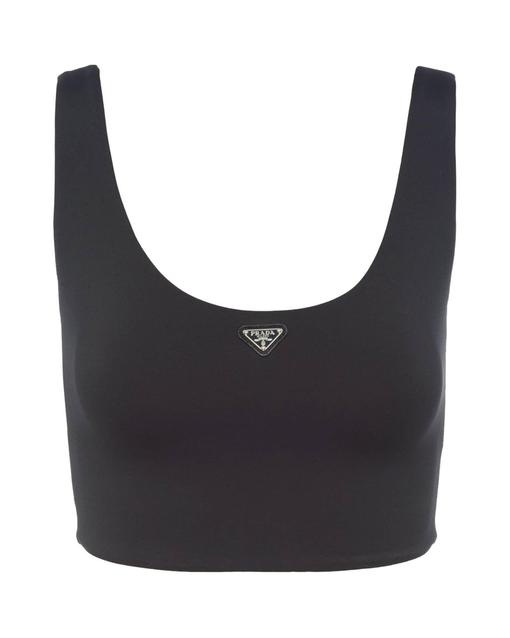 Prada Black Sleeveless Triangle Crop Top