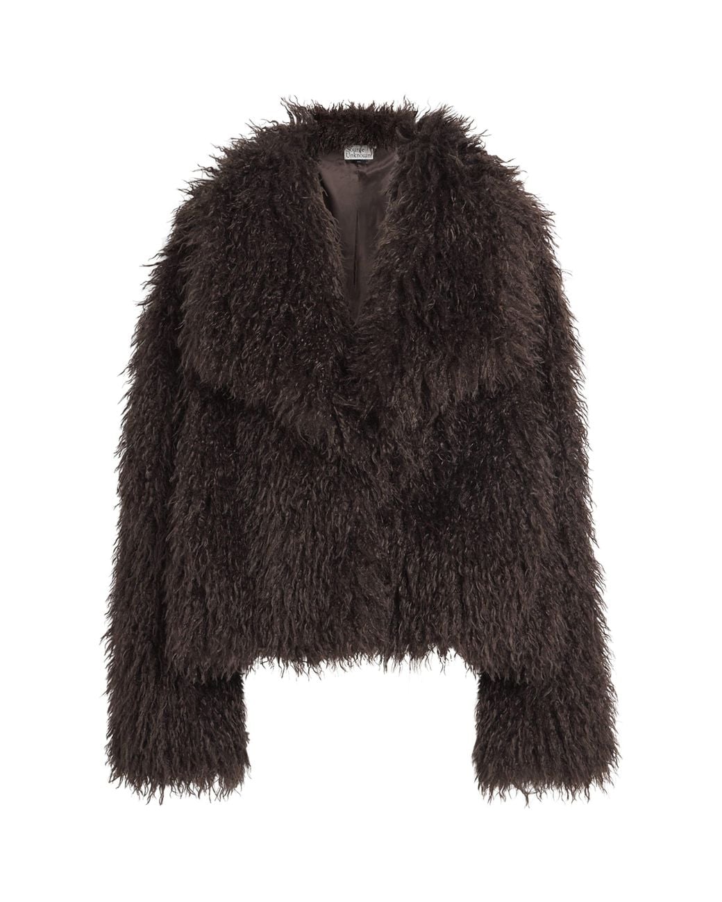 Source Unknown Black Faux Fur Hathi Jacket