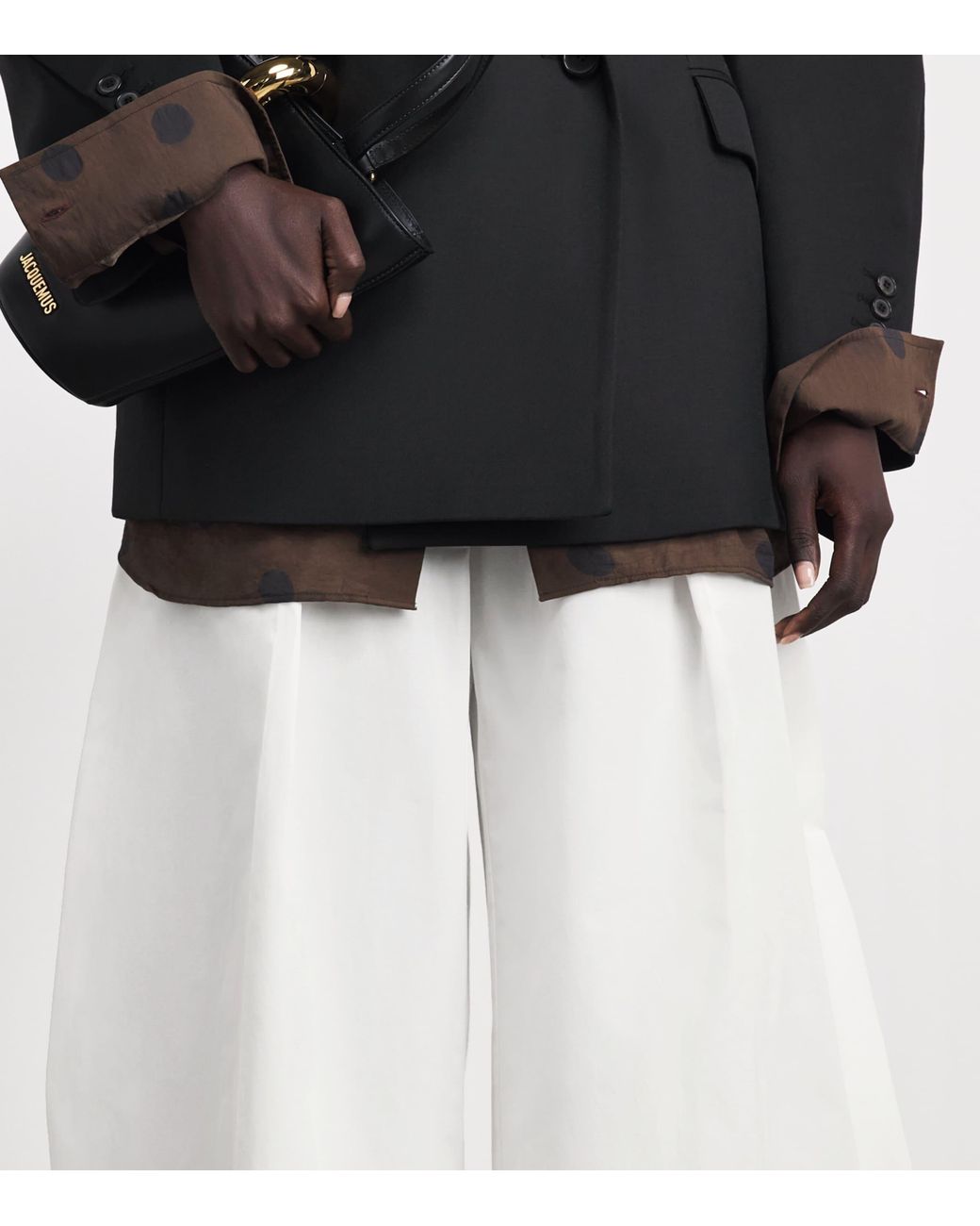 Jacquemus White Barrel Ovalo Trousers
