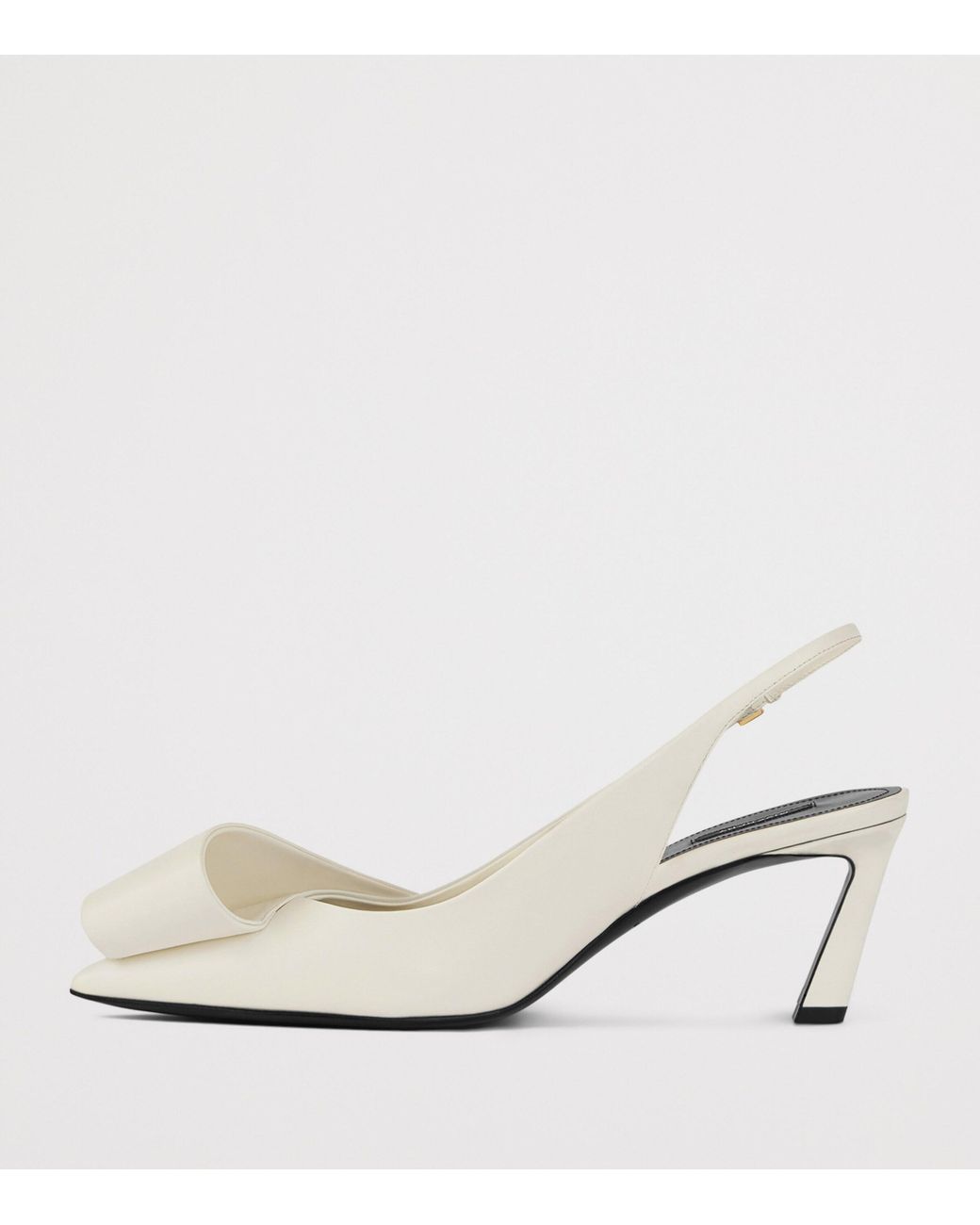 Givenchy White Leather Twisted Ribbon Slingback Heels 65