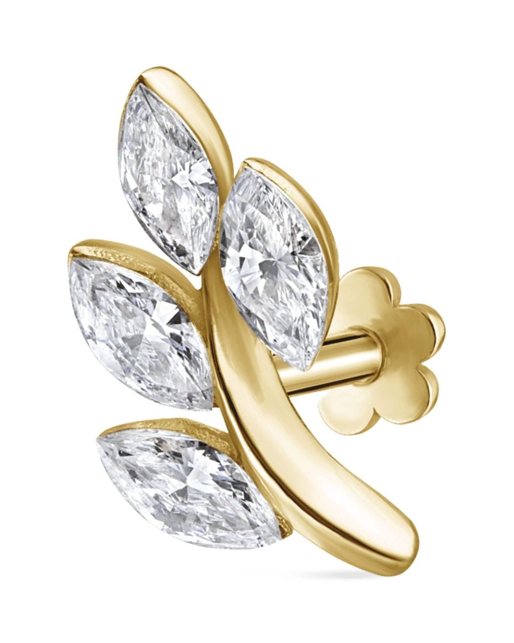 Maria Tash Metallic Diamond Vine Threaded Stud Earring