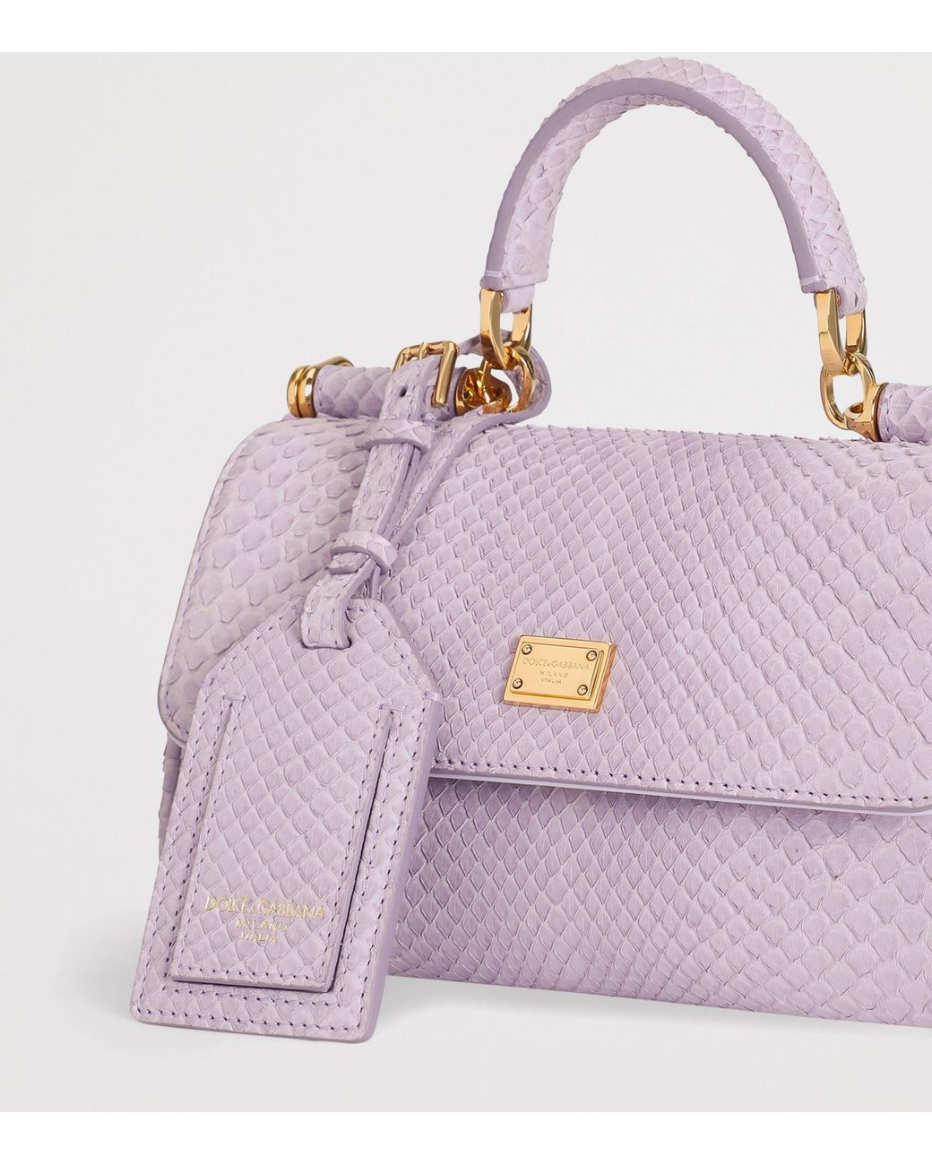 Dolce & Gabbana Purple Mini Python Leather My Sicily Top-Handle Bag