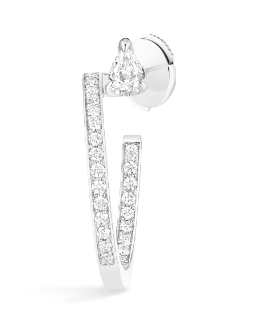 Repossi White And Diamond Serti Sur Vide Single Hoop Earring
