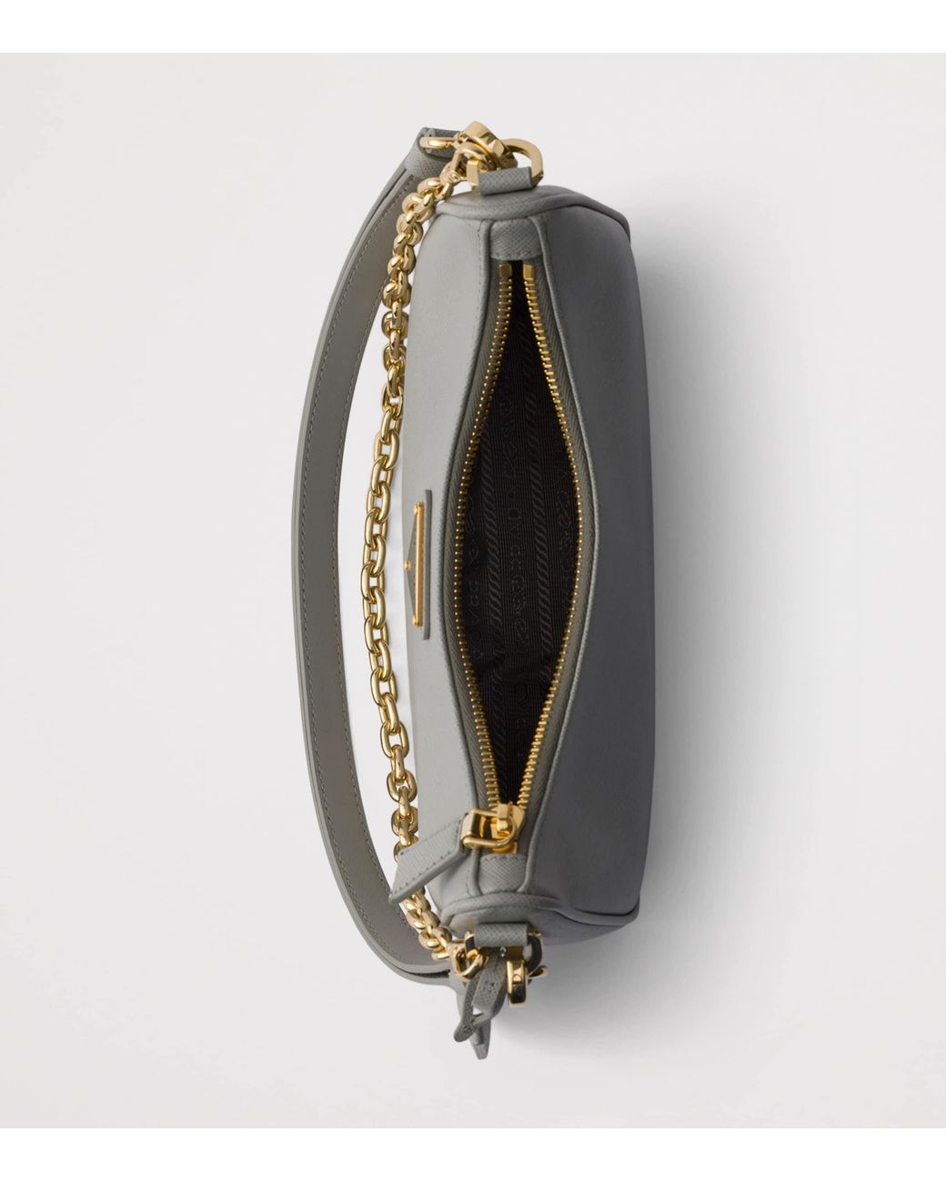Prada Gray Mini Saffiano Leather Re-Edition Bag