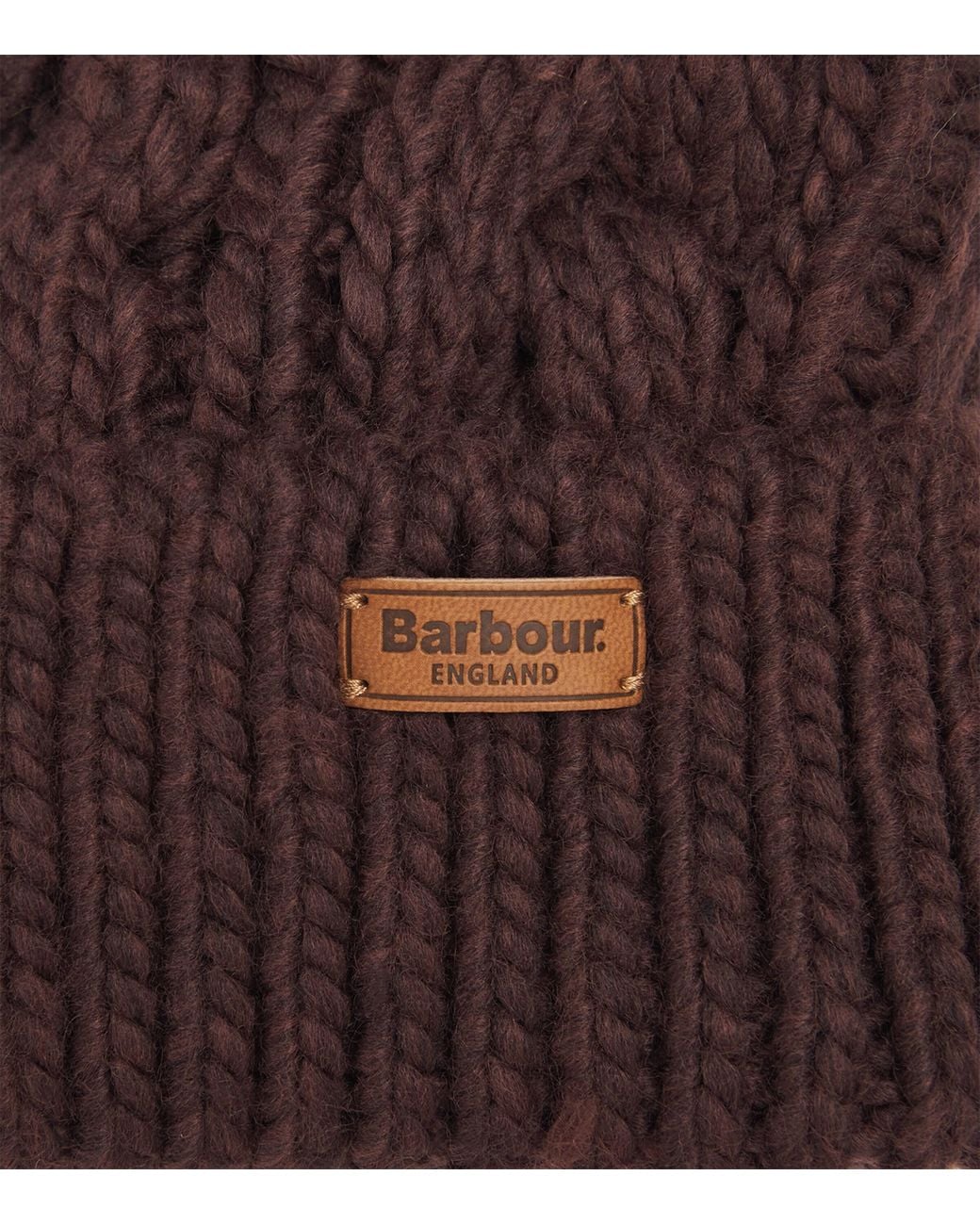 Barbour Brown Cable-Knit Penshaw Beanie