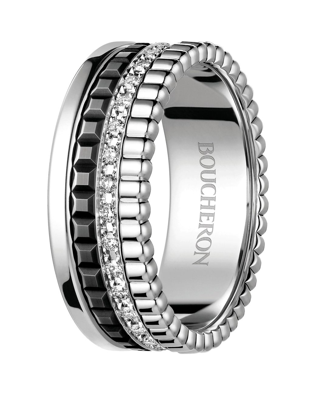 Boucheron Metallic Small And Diamond Quatre Ring