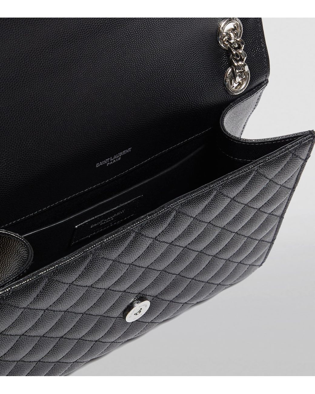 Saint Laurent Black Medium Envelope Matelassé Shoulder Bag