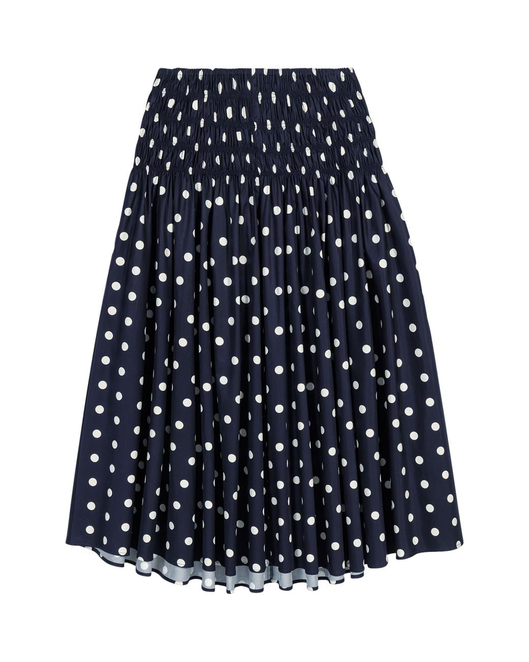 Maje Blue Cotton Polka-Dot Maxi Skirt