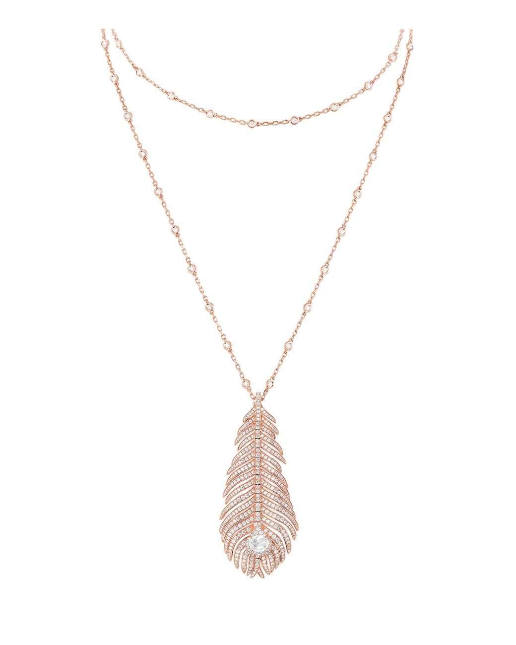 Boucheron White Rose And Diamond Plume De Paon Necklace