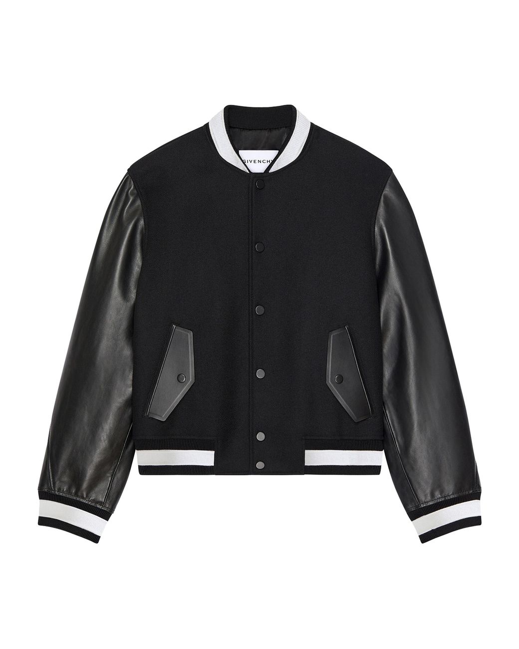 Givenchy Black Wool-Leather Bomber Jacket for men