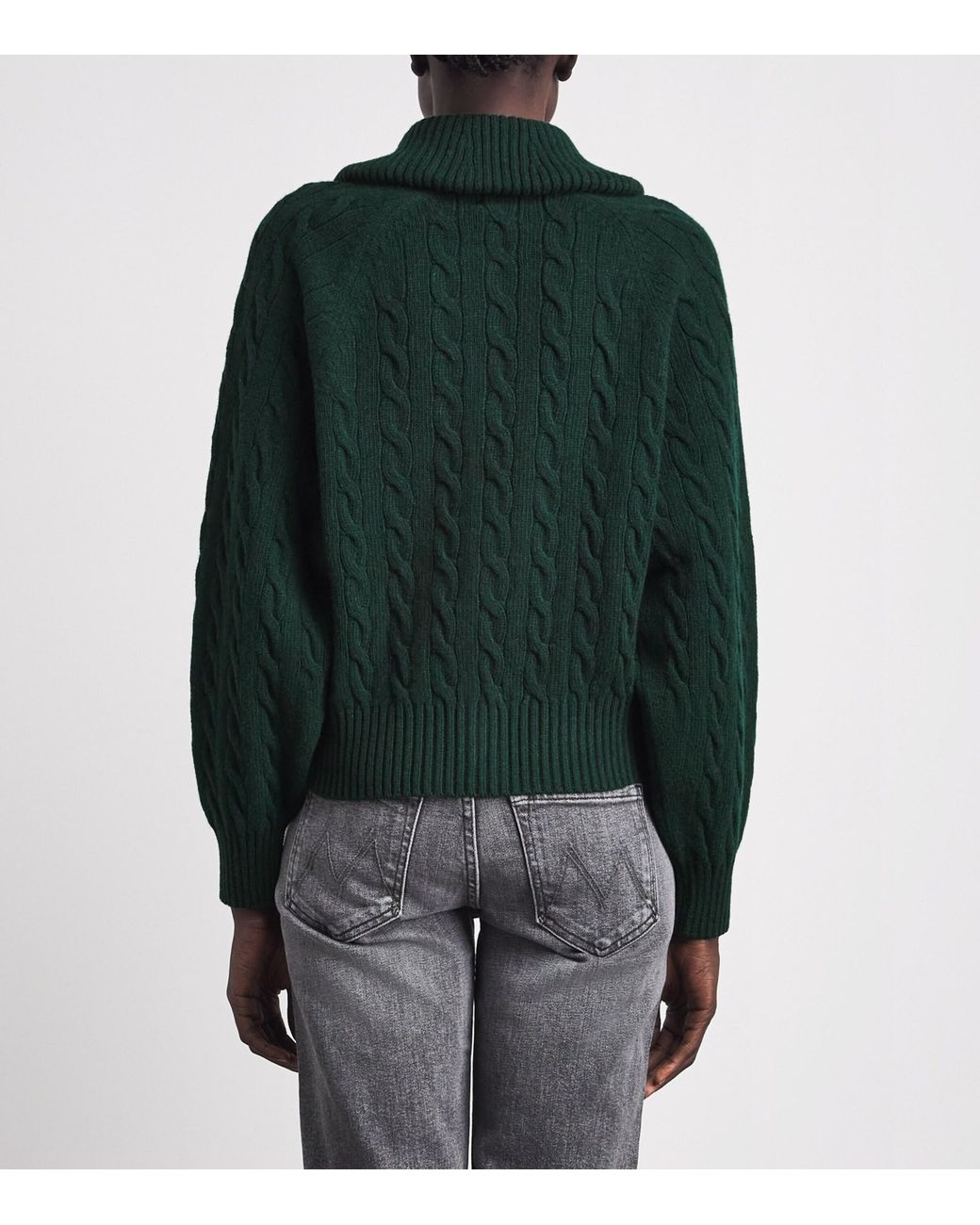 Polo Ralph Lauren Green Wool-Cashmere Cable-Knit Cardigan