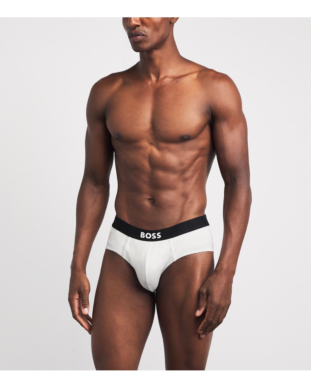 Boss Black Stretch-Organic Cotton Briefs for men