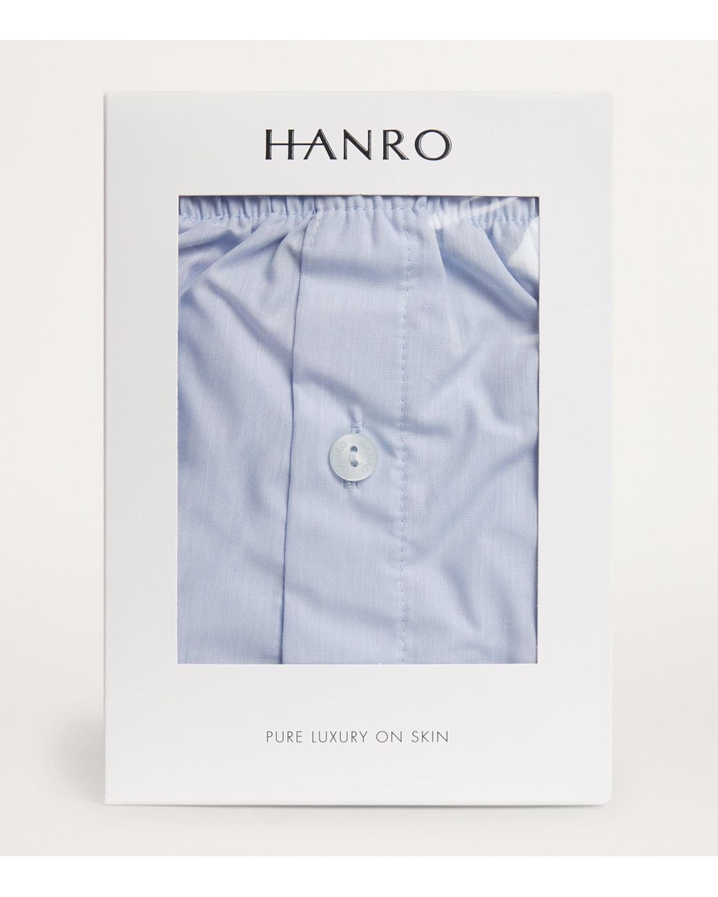 Hanro Blue Cotton Woven Boxer Shorts for men