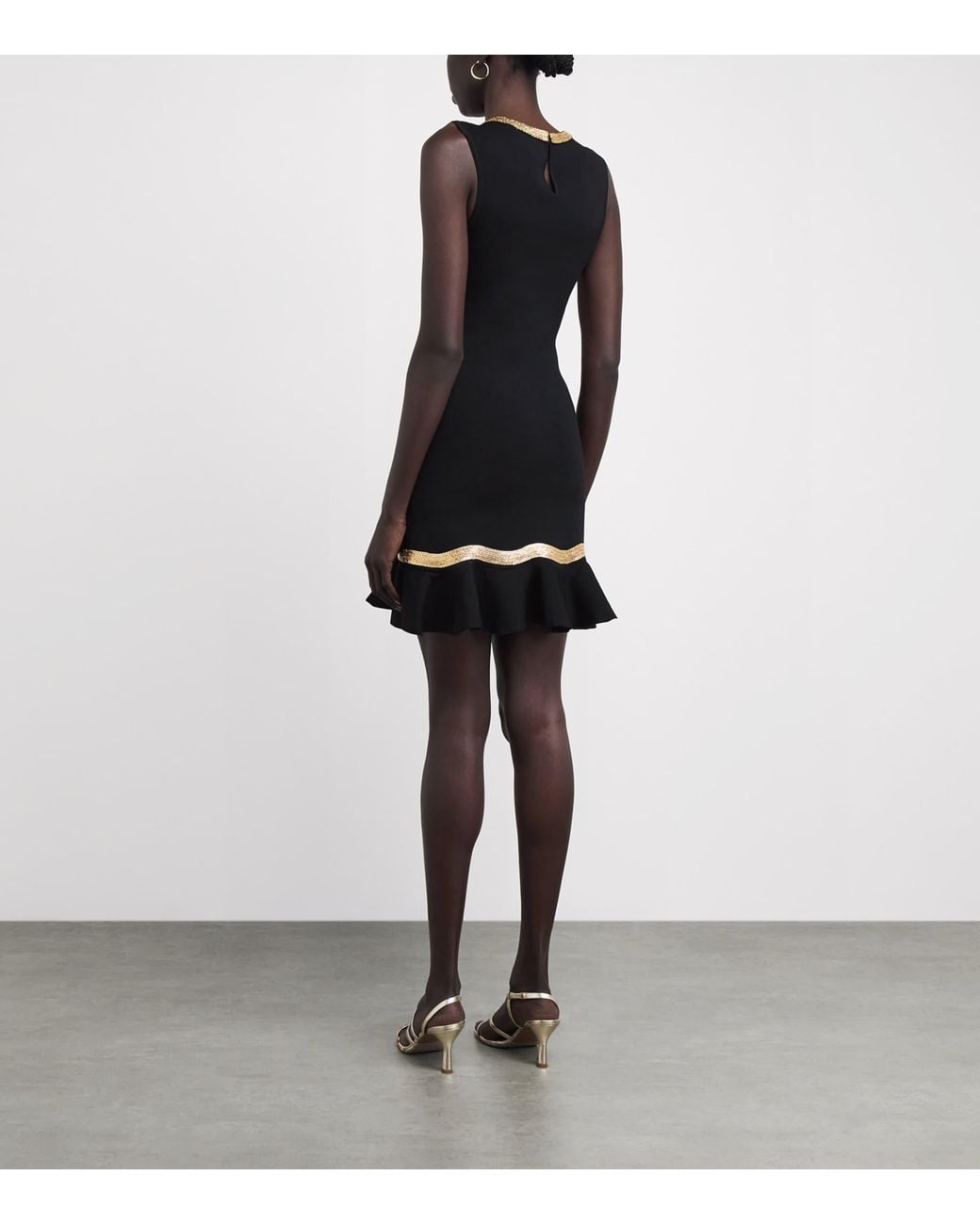 sandro black knit dress Knitted Chain-Detail Mini in Mini dress
