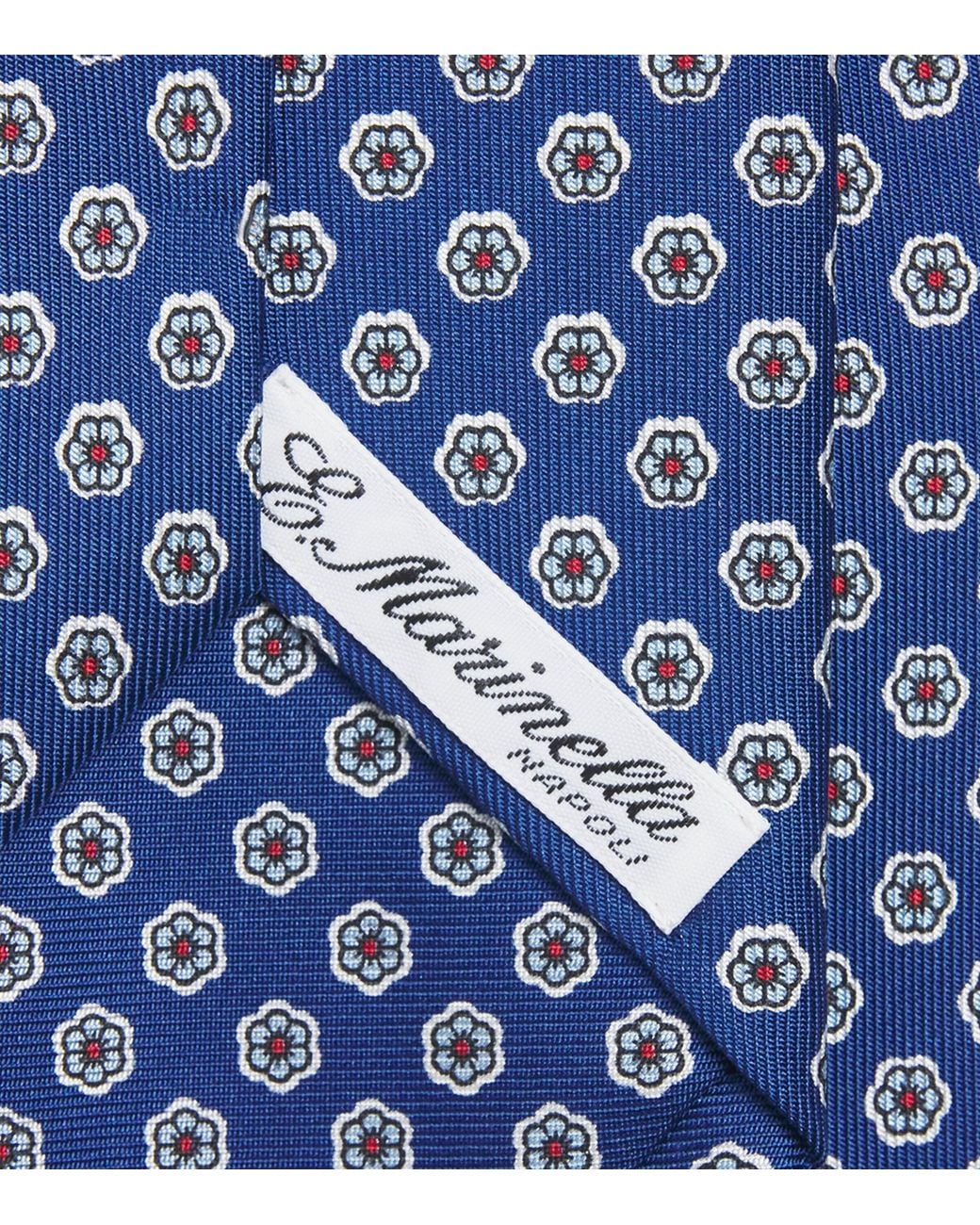 E.MARINELLA Blue Silk Floral Tie for men