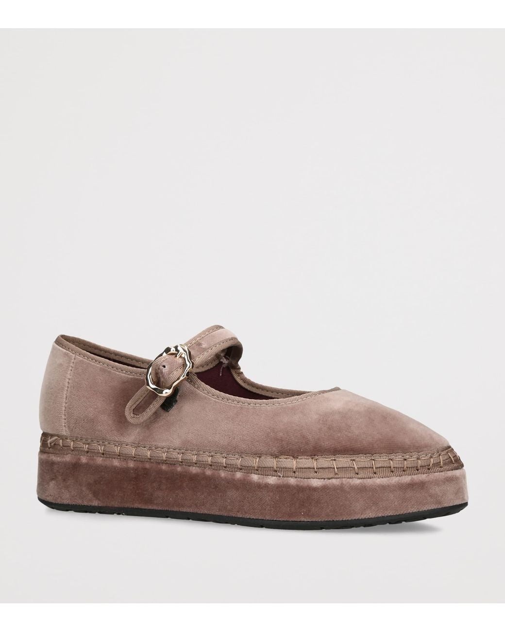 Flabelus Brown Velvet Double Alcmena Mary Janes