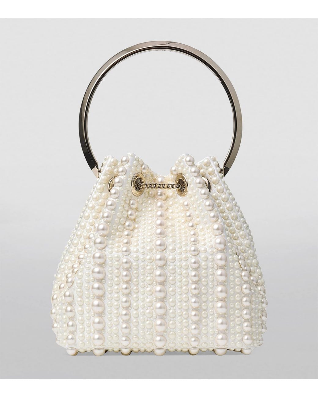 Jimmy Choo White Pearl Bon Bon Top-Handle Bag