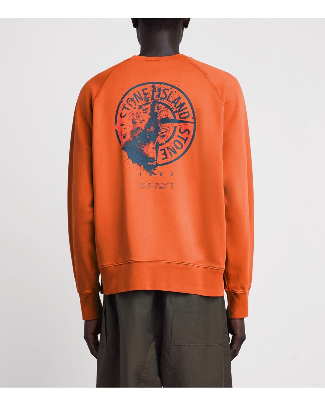 Stone Island Orange Desert Print Oversized Sweatshirt for men