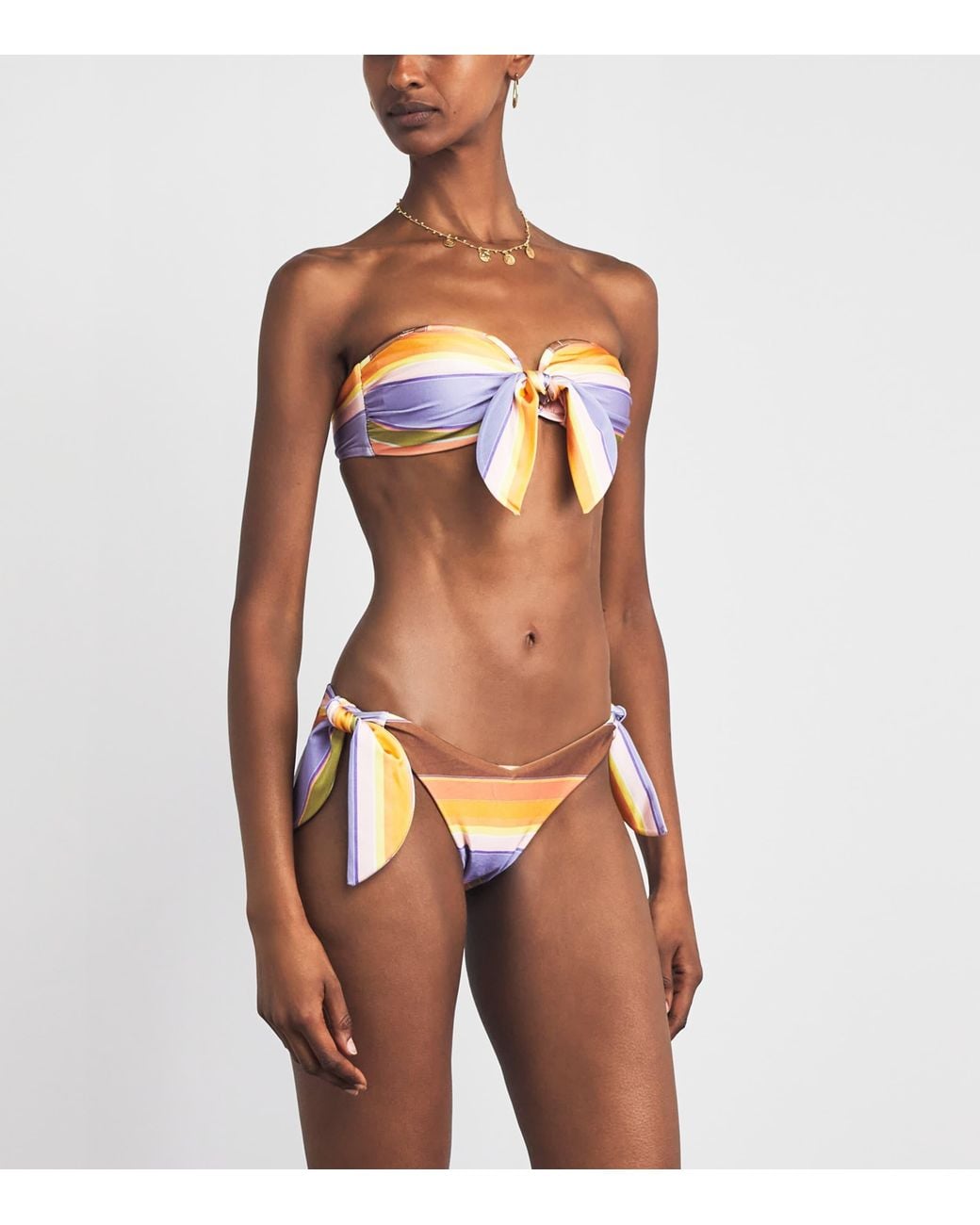 Zimmermann White Solstice Stripe Scarf Bikini