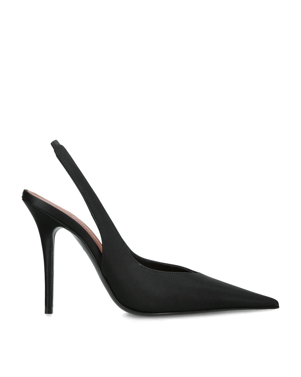 AMINA MUADDI Black Satin Anok Slingback Pumps 105