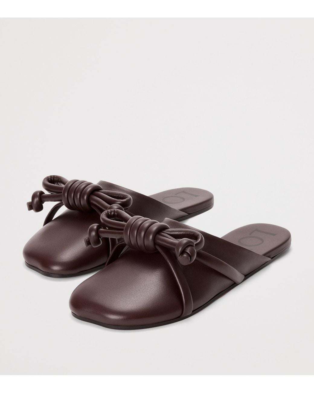 Loewe Brown Lambskin Flamenco Knot Mules