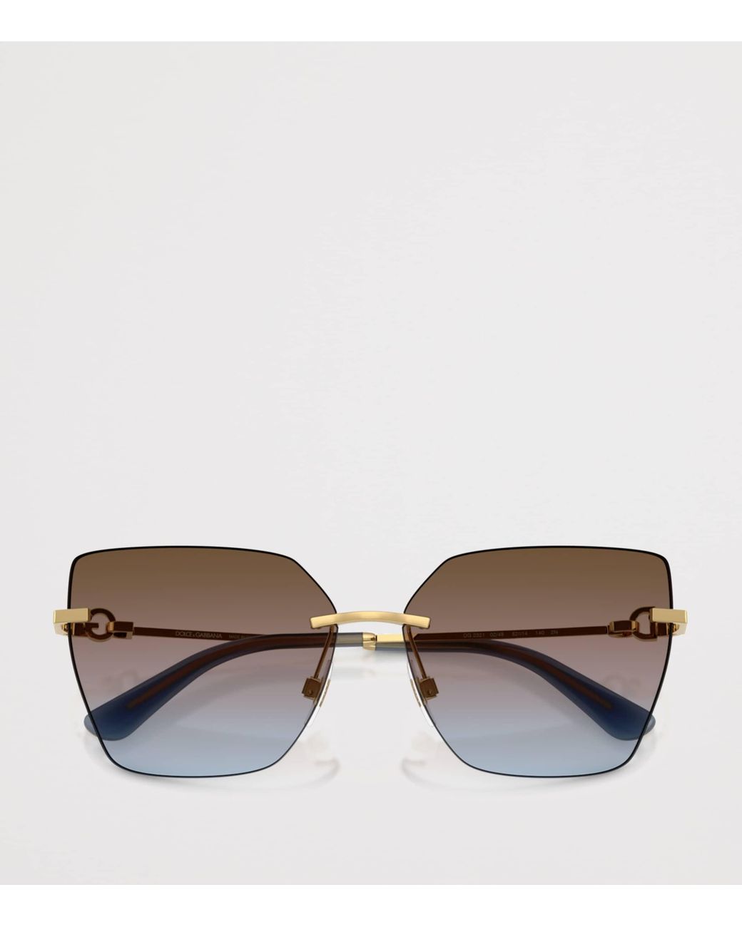 Dolce & Gabbana Brown Metal Cat Eye Sunglasses