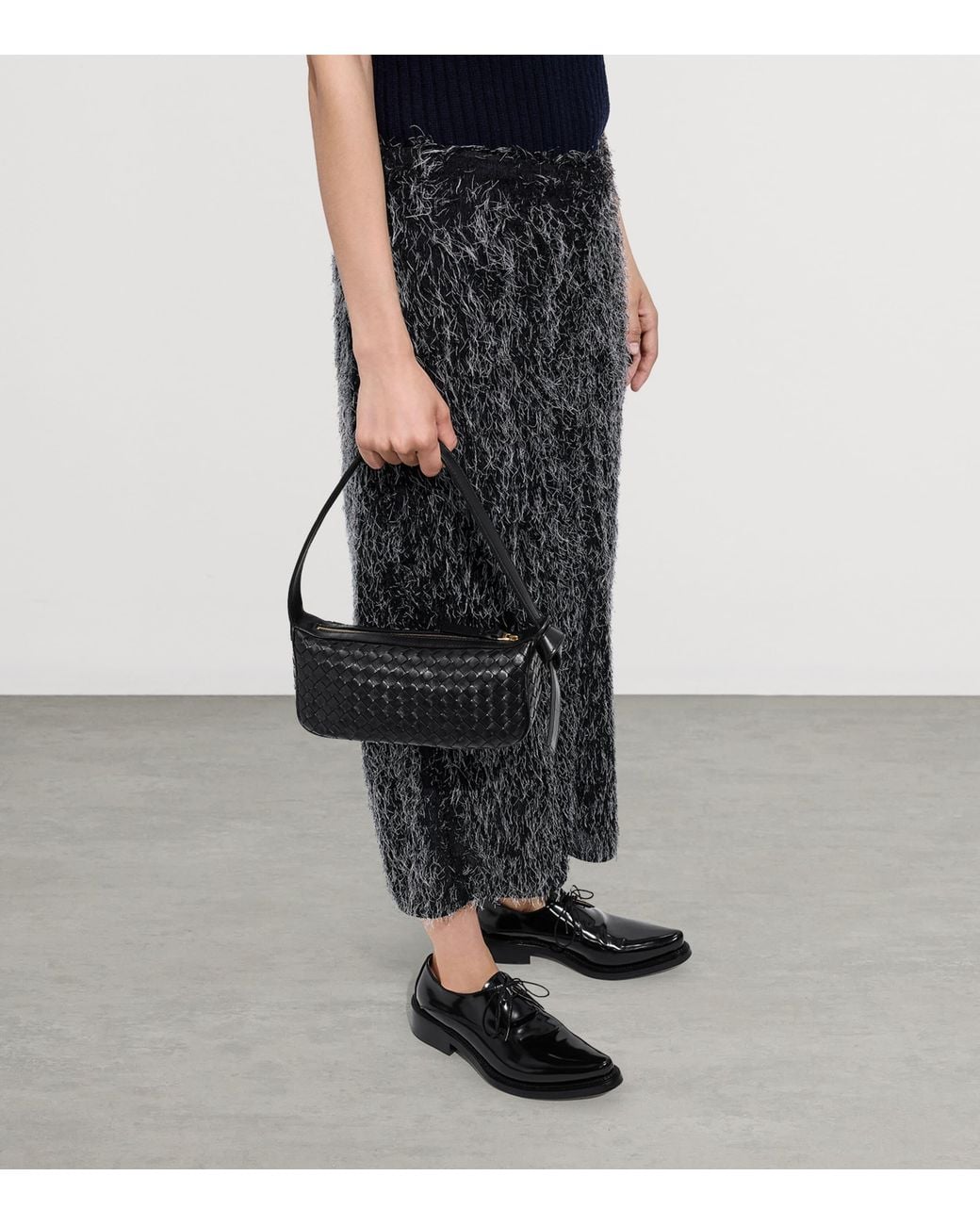 Bottega Veneta Black Nappa Leather Nodo Shoulder Bag