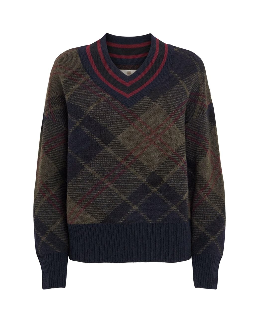 Barbour Black Wool-Blend Tartan Shae Sweater