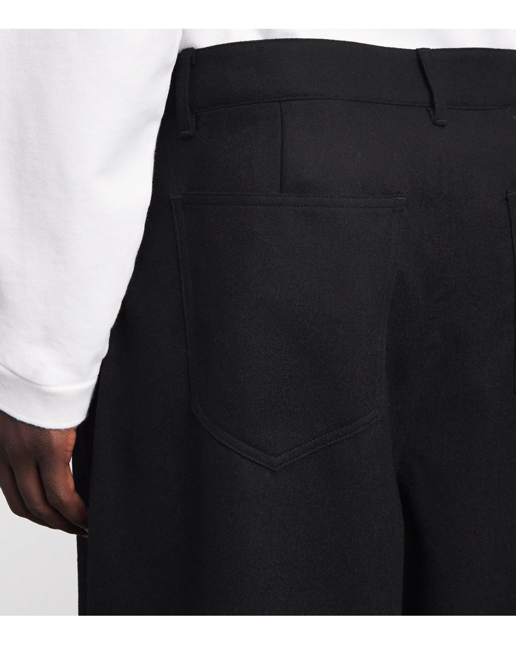 LE17SEPTEMBRE Black Wool Barrel-Leg Trousers for men