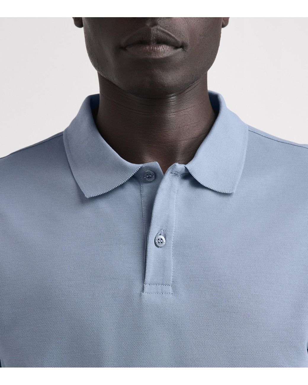 Sunspel Blue Supima Cotton Polo Shirt for men