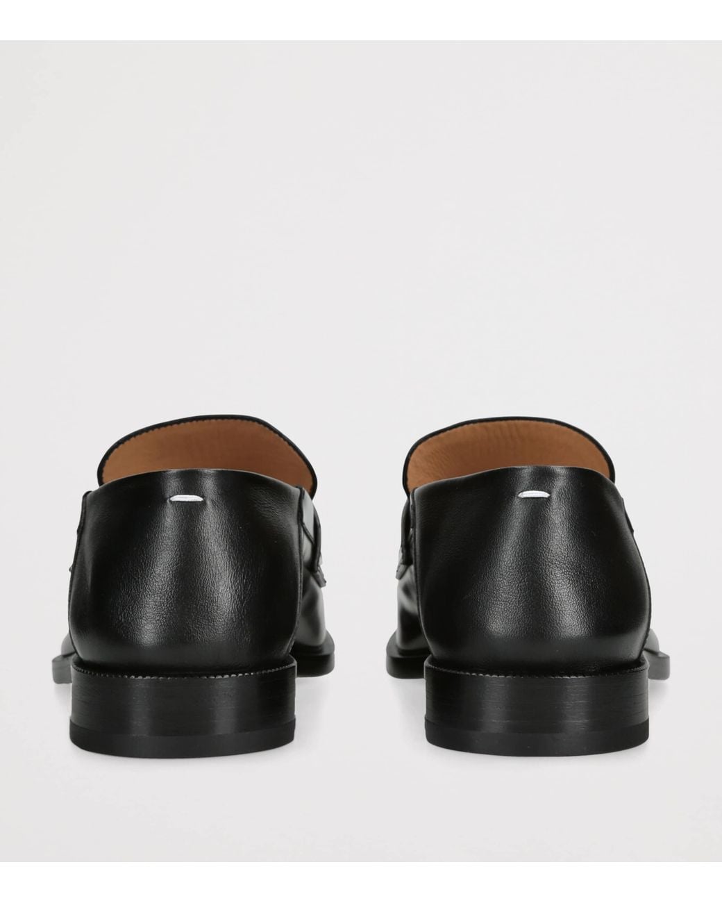 Maison Margiela Black Leather Tabi Loafers for men