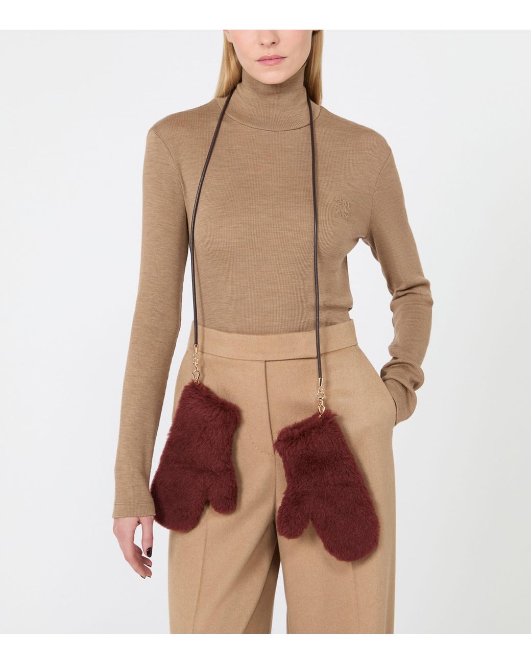 Max Mara Purple Alpaca-Wool-Silk Mittens