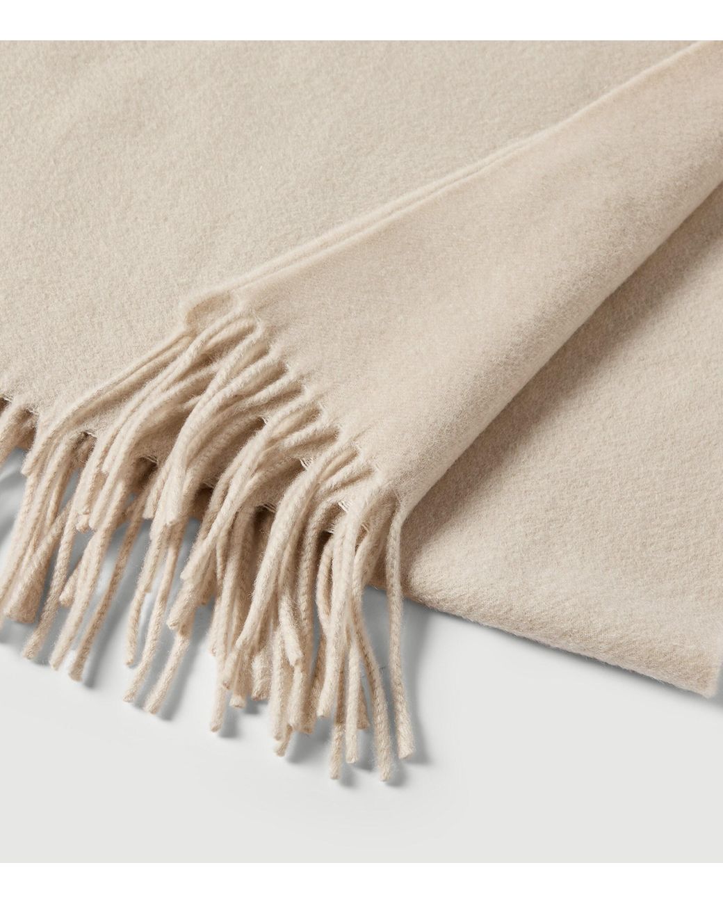 Brunello Cucinelli Natural Cashmere Fringed Scarf