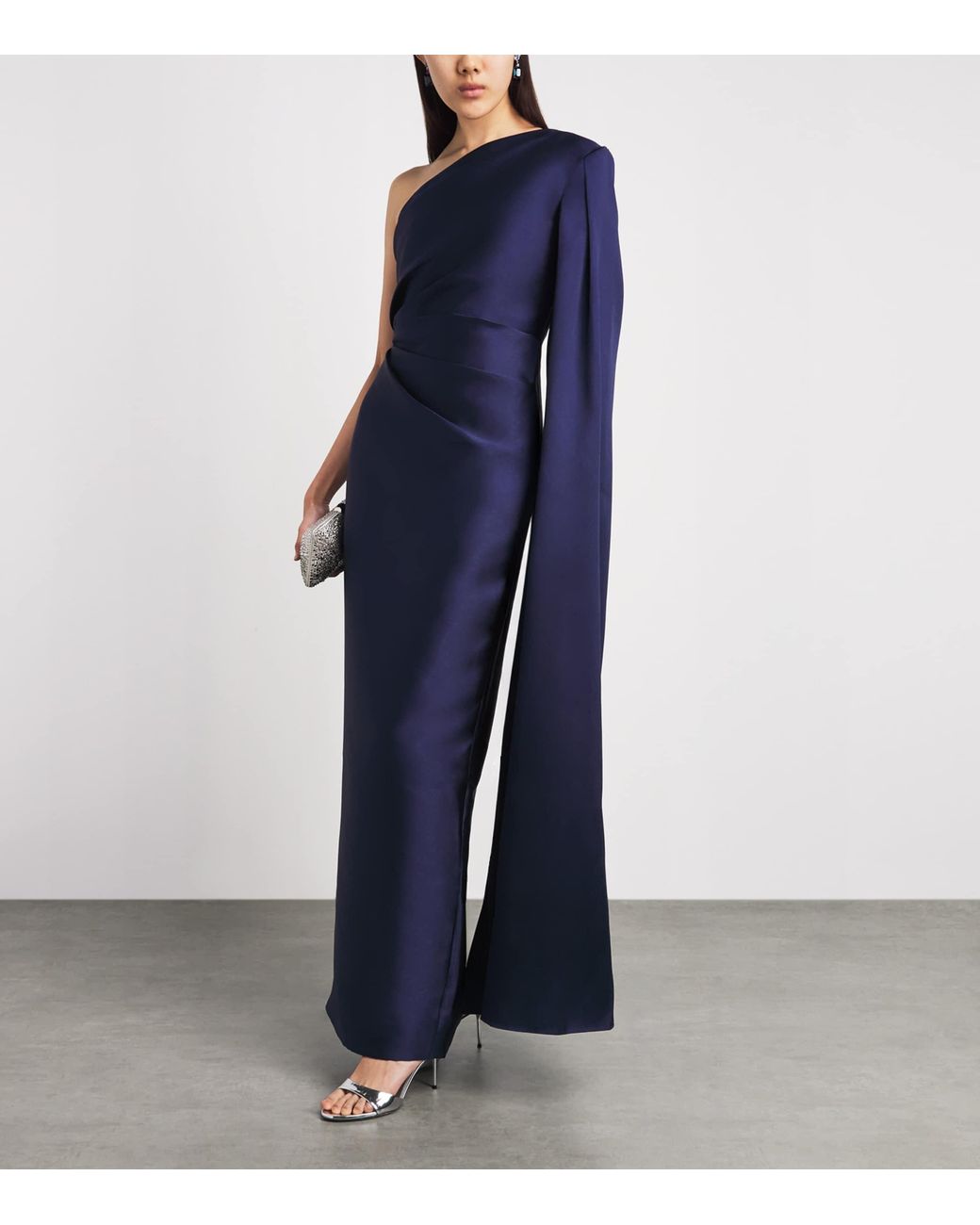 Solace London Blue One-Shoulder Veya Gown