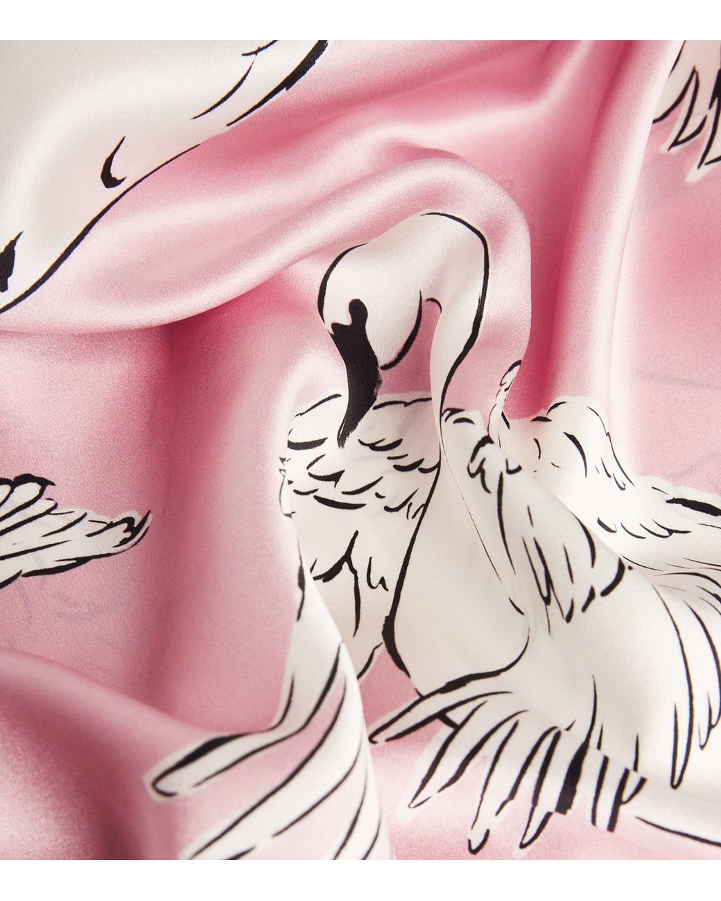 Olivia Von Halle Pink Silk Ingo Selene Swan Short Pyjamas