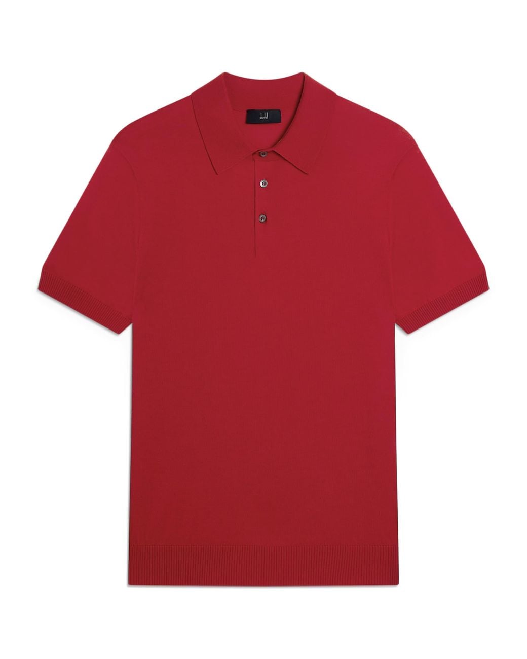 Dunhill Red Cotton-Mulberry Silk Polo Shirt for men