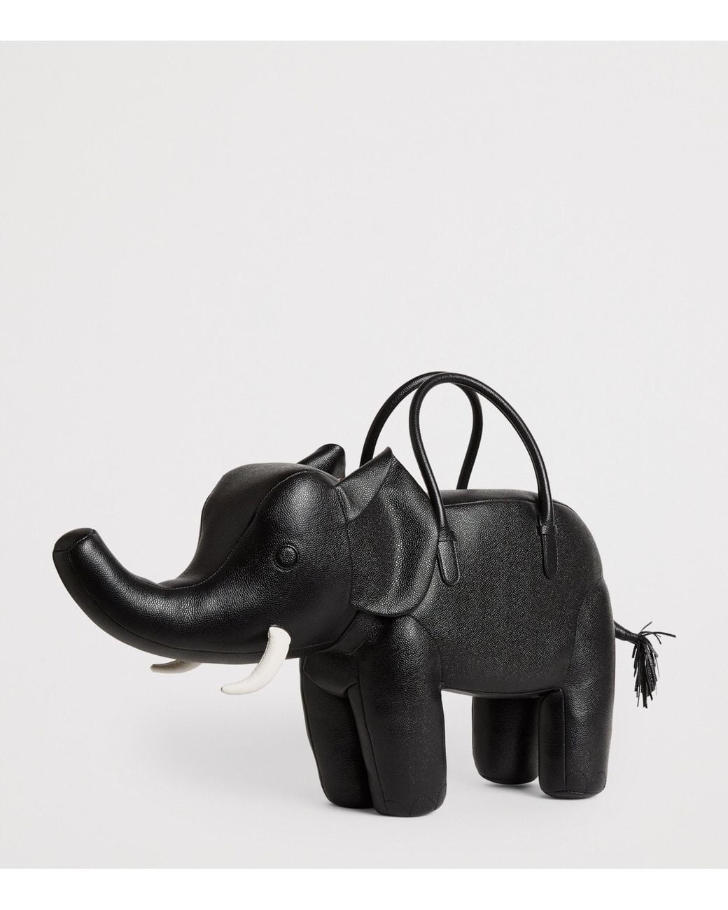 Thom Browne Black Leather Elephant Top-Handle Bag
