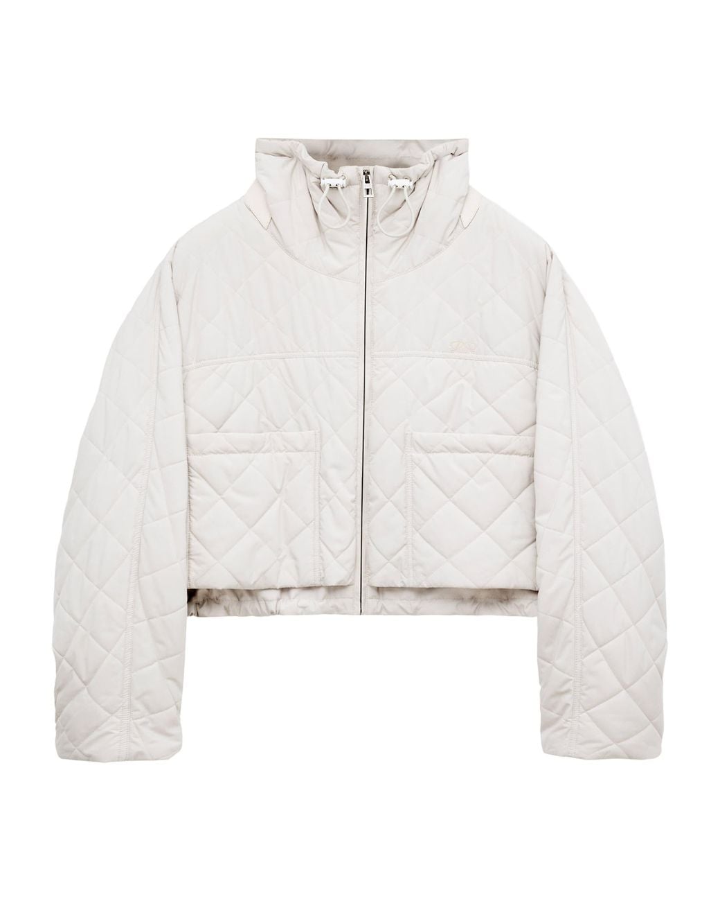 Loewe White High-Neck Quilted Jacket