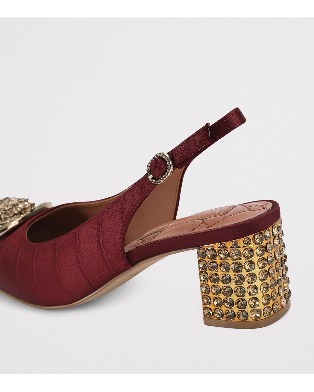 Kurt Geiger Red Croc-Effect Chelsea Slingback Block Heels