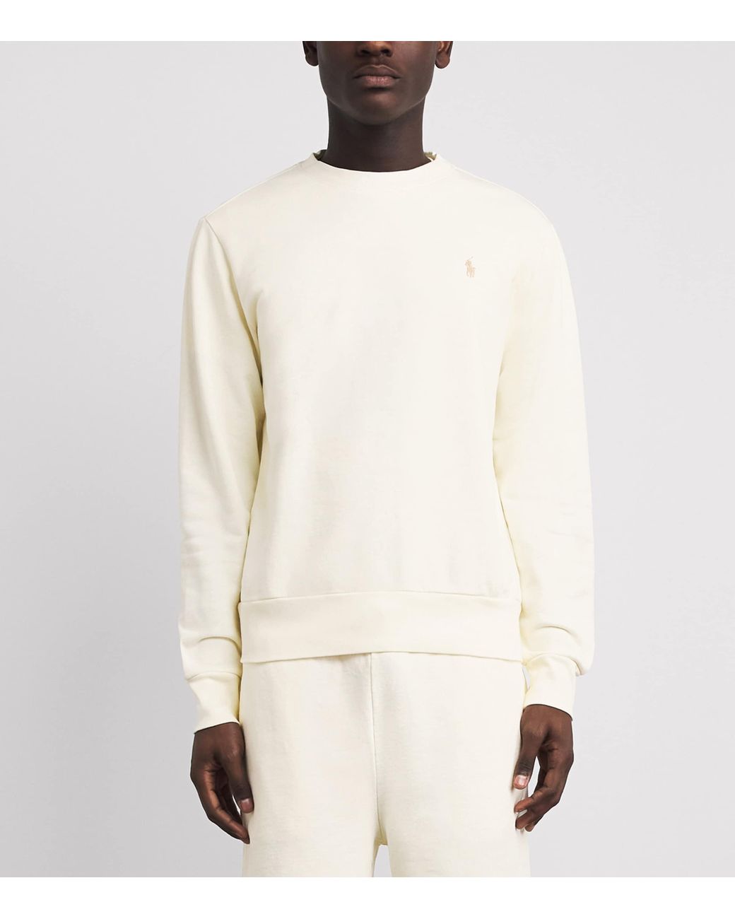 Polo Ralph Lauren White Cotton Loopback Fleece Sweatshirt for men