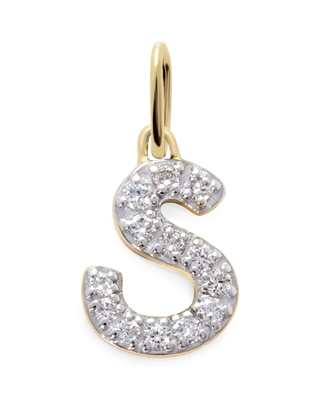 Monica Vinader White And Diamond S Initial Charm