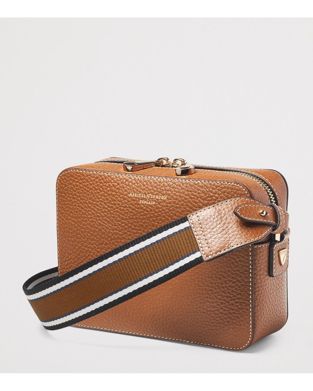 Aspinal Brown Leather Camera Bag
