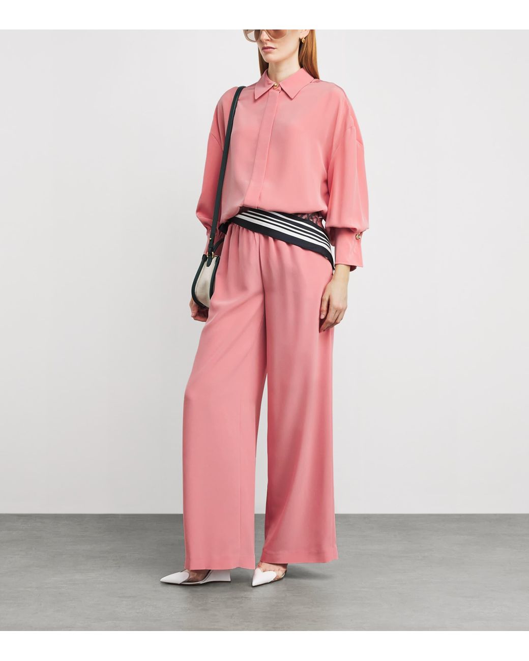 Joseph Pink Satin Camilia Blouse