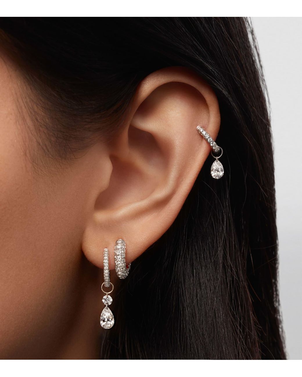 Maria Tash White Grand Floating Double Diamond Single Earring