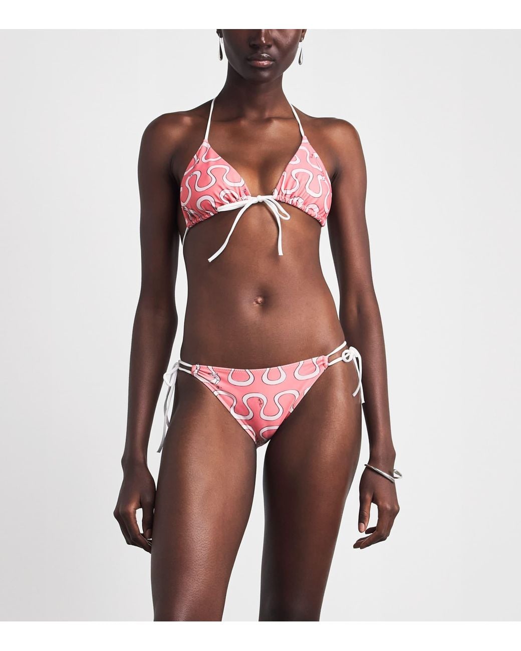 Emilio Pucci Pink Printed Triangle Bikini Top