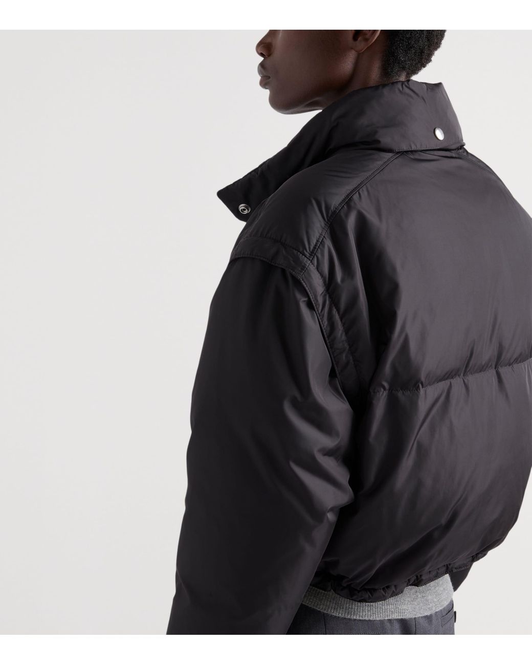 Prada Black Re-Nylon Cropped Down Jacket