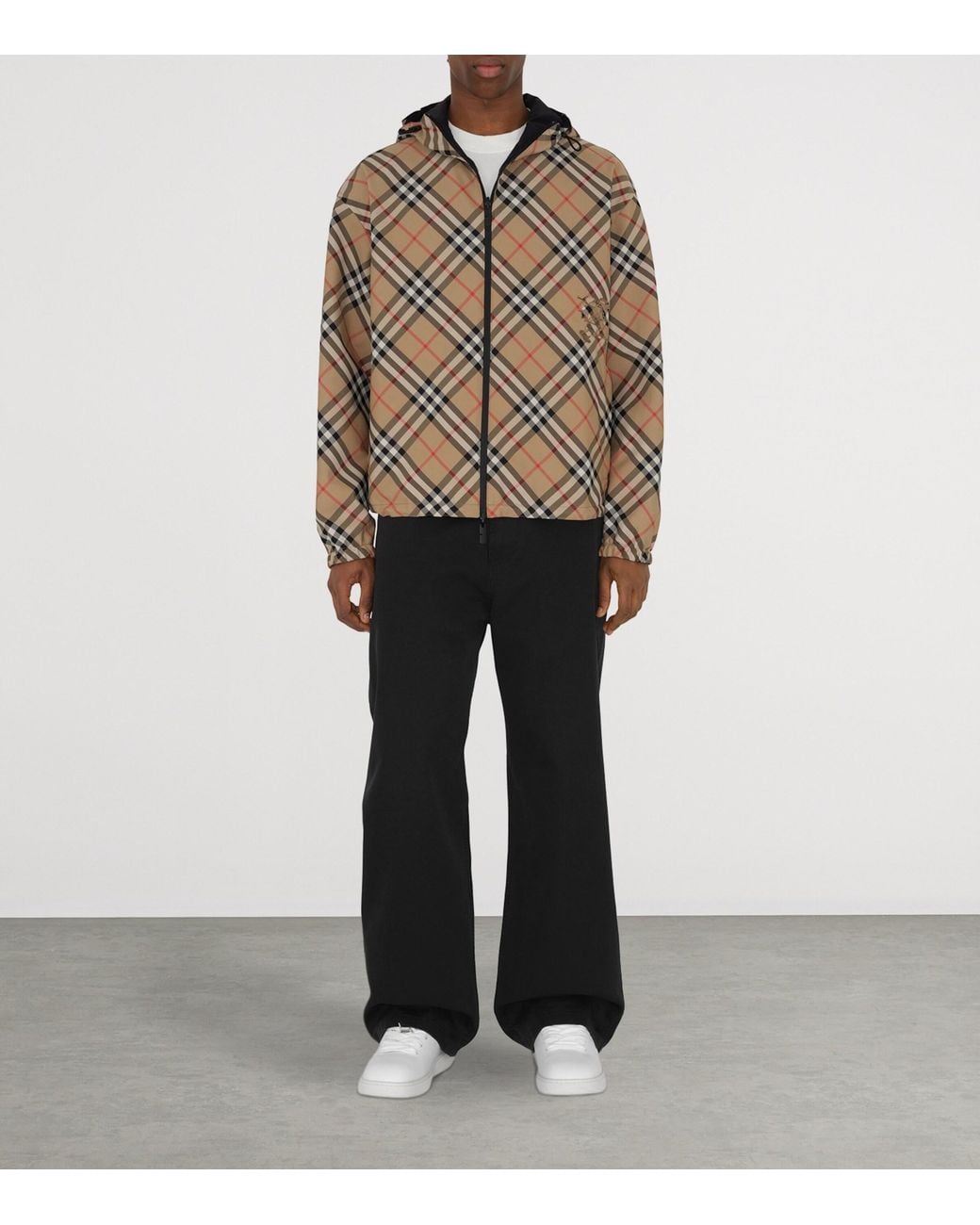 Burberry Natural Reversible Check Hooded Jacket for men